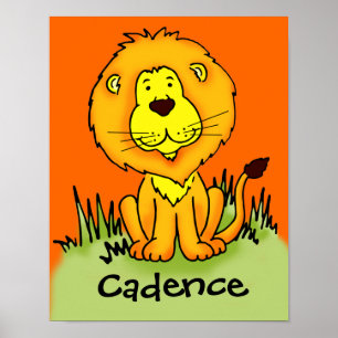 Kinder Grafik Löwe mit Namen Poster