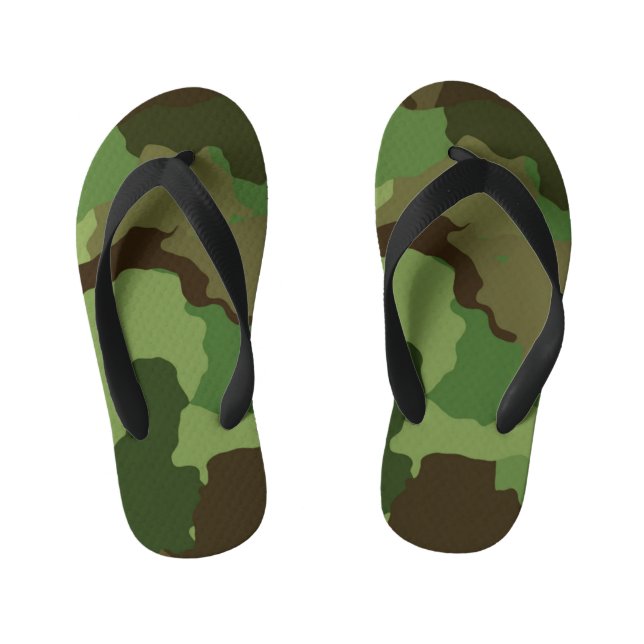 Kinder Grüne Camouflage Flip Flops (Fußbett)
