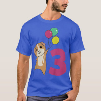 Kinder Guinea Schweinefleisch dritter Geburtstag B T-Shirt