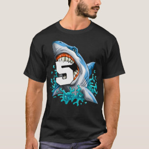 Kinder Hai 5th Birthday Boys Funny Shark 5 Jahre a T-Shirt