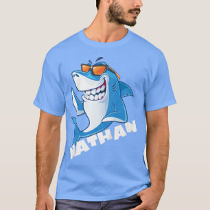 Kinder Hai Name Nathan Geschenkboys T-Shirt