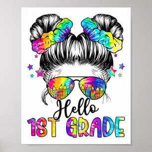 Kinder Hallo 1te Klasse Messy Hair Bun Girl Ck To Poster