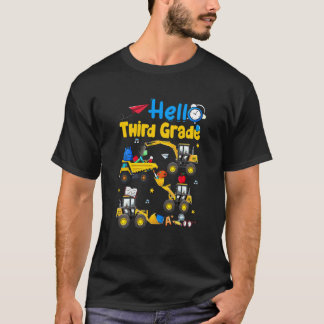 Kinder Hallo 3. Klasse Baustellenwagen Kinder Rück T-Shirt