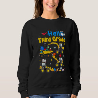 Kinder Hallo 3. Klasse Baustellenwagen Kinder Zurü Sweatshirt