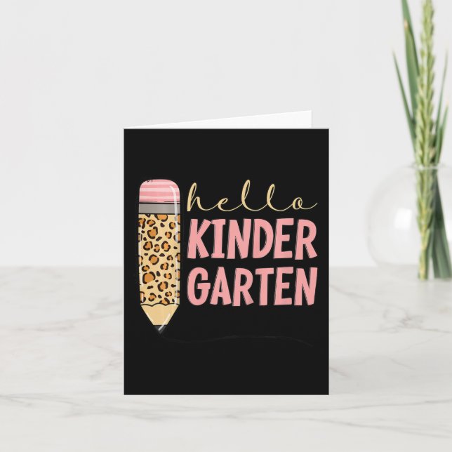 Kinder Hallo Kindergarten 1. Tag Kindergarten Pe Karte (Vorderseite)