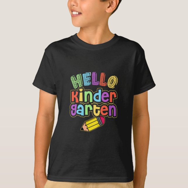 Kinder Hallo Kindergarten Erster Kindergarten T-Shirt (Vorderseite)