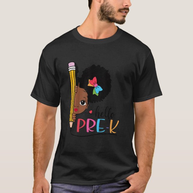 Kinder Hallo Pre K Kinder zurück zur afrikanischen T-Shirt (Vorderseite)