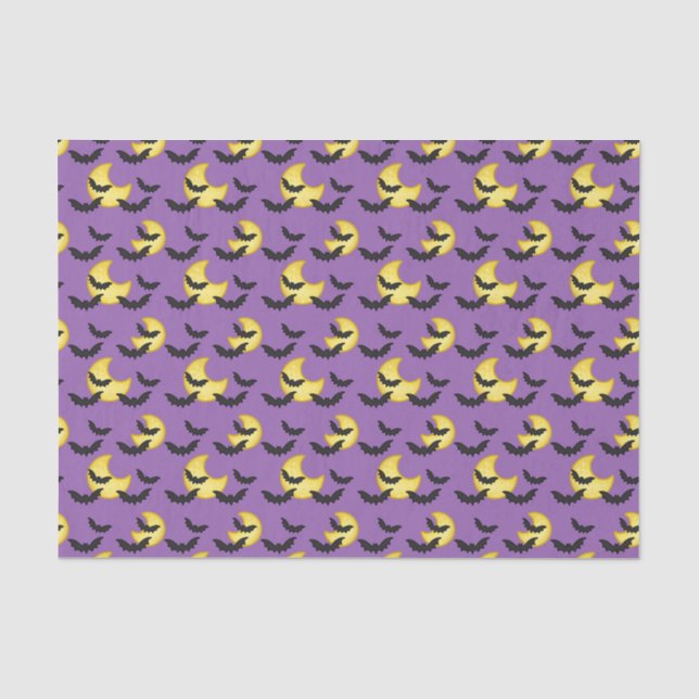 Kinder Halloween Fledermäuse fliegen Crescent Moon Seidenpapier (Vorderseite)