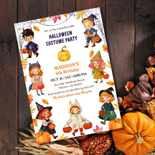 Kinder Halloween-Geburtstagsfeier Kostüm Kürbis sü Einladung