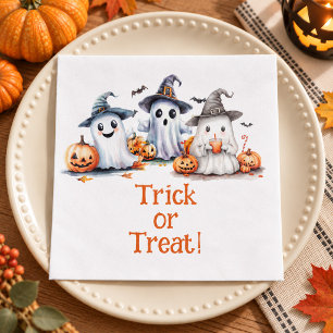 Kinder-Halloween-Geister-Fledermäuse-Kürbis-Party- Serviette