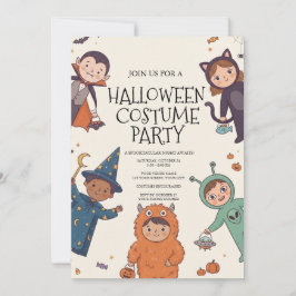 Kinder-Halloween-Kostüm-Party-Einladung Einladung