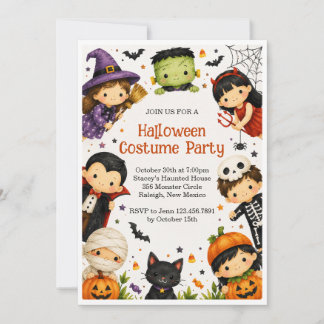 Kinder Halloween-Kostüm-Party-Einladung Einladung