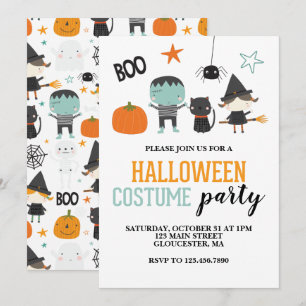 Kinder-Halloween-Kostüm-Party-Einladung Einladung
