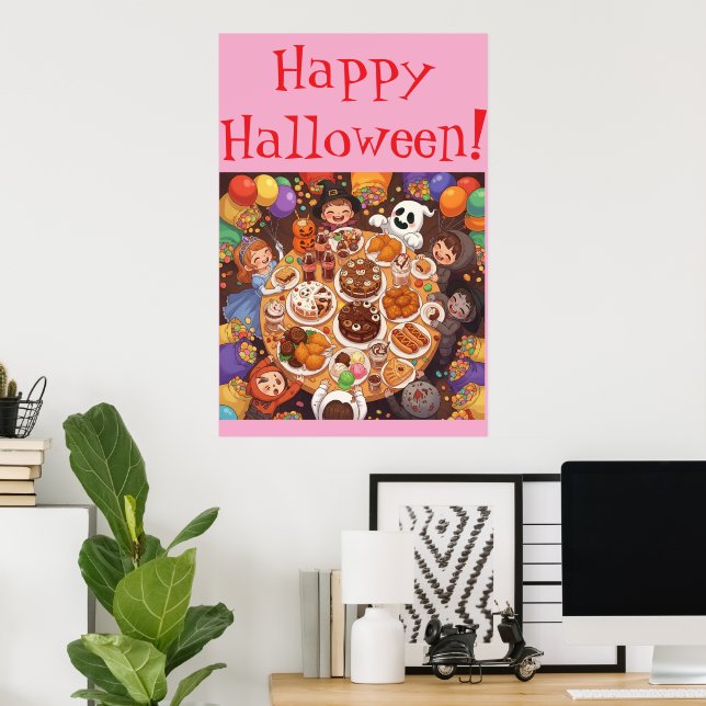Kinder-Halloween-Party Poster (Heimbüro)