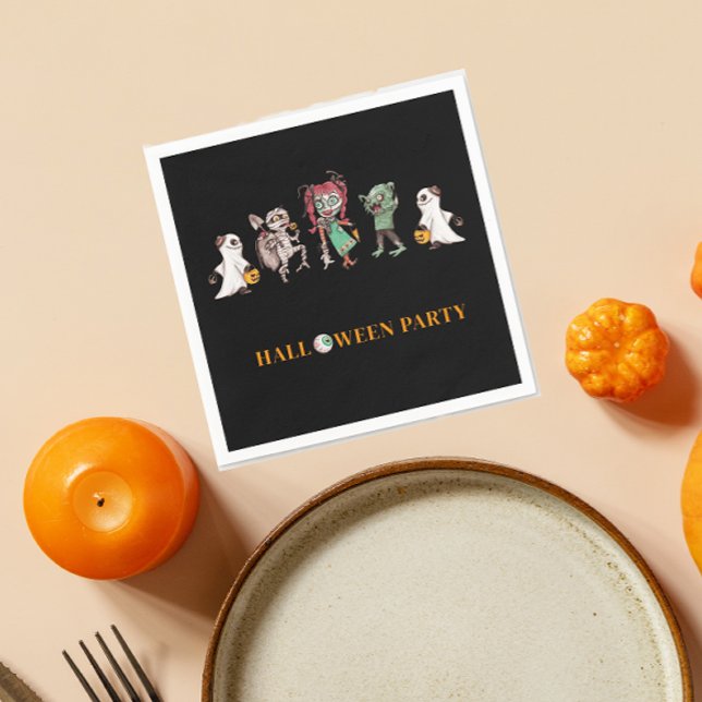 Kinder halloween spookoky serviette (fun modern halloween party napkins )