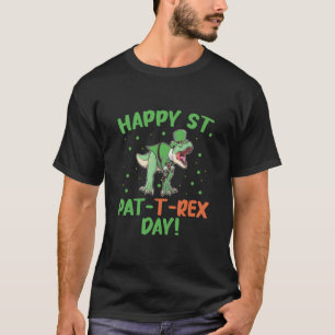 Kinder Happy St Pat Trex Day Dino St Patricks Day T-Shirt
