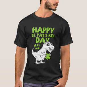 Kinder Happy St Pat Trex Day Dinosaur St Patricks T-Shirt