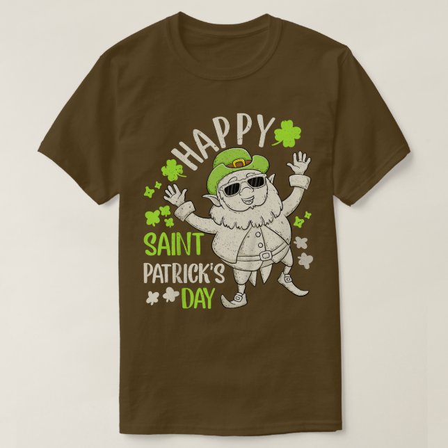 Kinder Happy St Patricks Day Leprechaun Kleeblatt  T-Shirt (Design vorne)