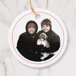 Kinder Haustiere Familie Foto Frohe Weihnachten Geschenkanhänger