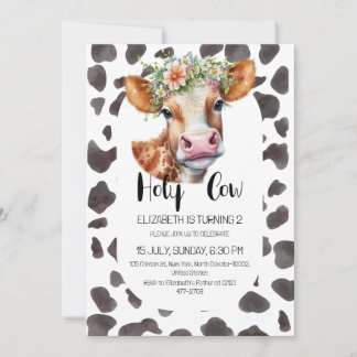 Kinder Heilige Kuh Geburtstagsparty Farm Tiere The Einladung