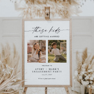 Kinder heiraten Hochzeitsverlobungsfeier Willkomme Poster
