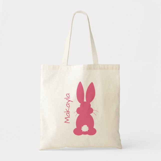 Kinder Heiß rosa Sonnige Silhouette Ostern Persona Tragetasche (Vorne)