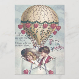 Kinder Herz Heißluftballon Hochzeit Einladung
