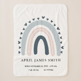 KINDER HERZEN BLUSH BLUE RAINBOW BABY GEBURTSTATT SHERPADECKE