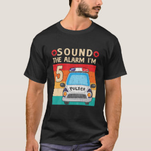 Kinder hören den Alarm Ich bin 5 Kid Polizeifahrze T-Shirt