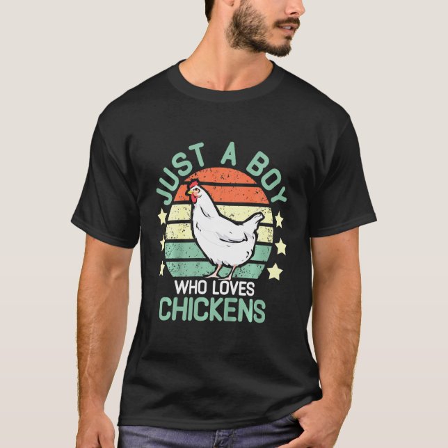 Kinder Hühnchen nur ein Junge, der Hühner Liebe Ki T-Shirt (Vorderseite)