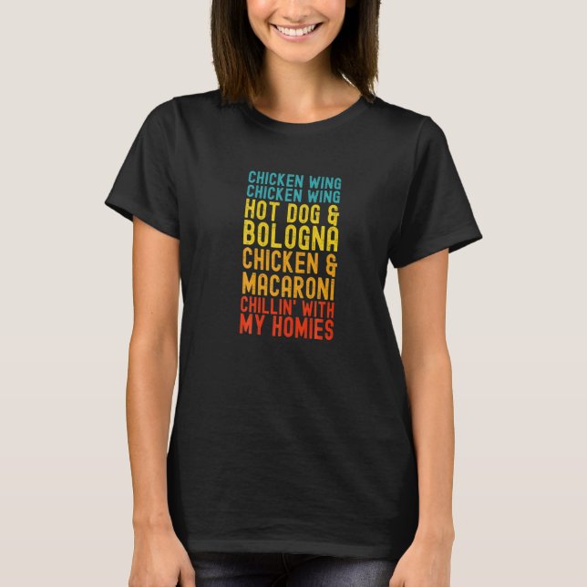 Kinder Hühnerflügel Hühnerhühner Wing Hot Dog und  T-Shirt (Vorderseite)