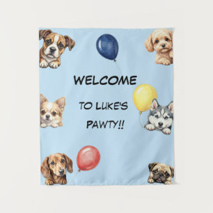 Kinder Hund Party Banner Wandteppich