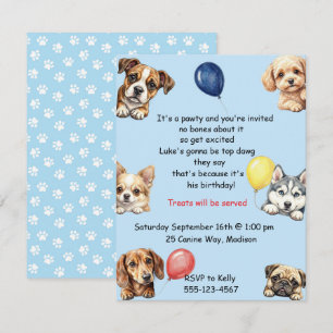 Kinder-Hundeparty-Digital-Download Einladung