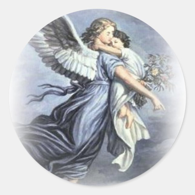 Kinder-Hüterin Angel Runder Aufkleber (Vorderseite)