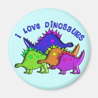 Kinder "I LIEBE DINOSAURS" T - Shirt und Geschenke Magnet