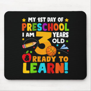 Kinder Ich bin 3 Bereit zu lernen Erster Schultag Mousepad
