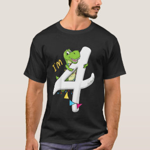 Kinder ich bin 4 Jahre Dino Vierter Tag Jungen Din T-Shirt