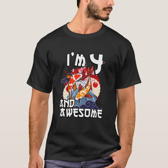 Kinder ich bin 4 und Phantastischer japanischer Ka T-Shirt (Vorderseite)