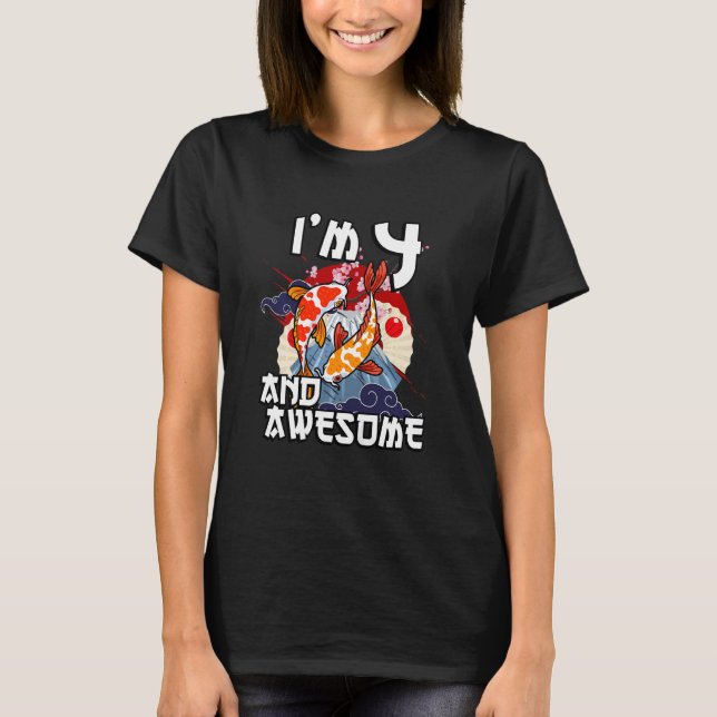 Kinder ich bin 4 und Phantastischer japanischer Ka T-Shirt (Vorderseite)