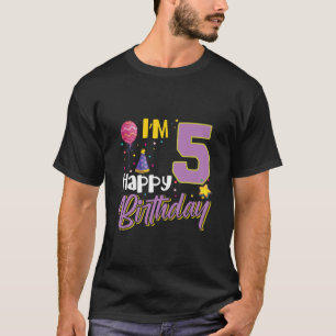 Kinder ich bin 5 glückliche Geburtstag T-Shirt