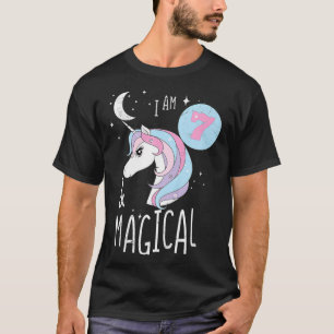 Kinder ich bin 7 und magisches Einhorn 7. Geburtst T-Shirt
