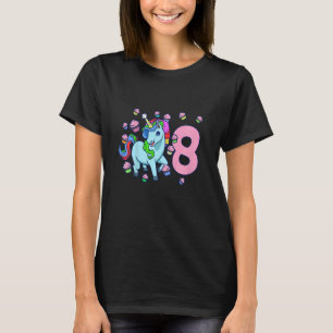 Kinder Ich bin 8 mit unikorischem Mädchen Geburtst T-Shirt