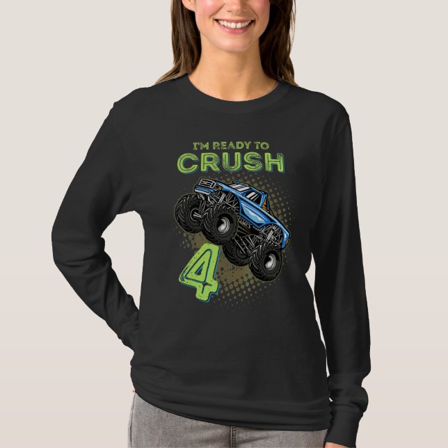 Kinder ich bin bereit 4 Monster Truck 4 Jahre alt  T-Shirt (Vorderseite)