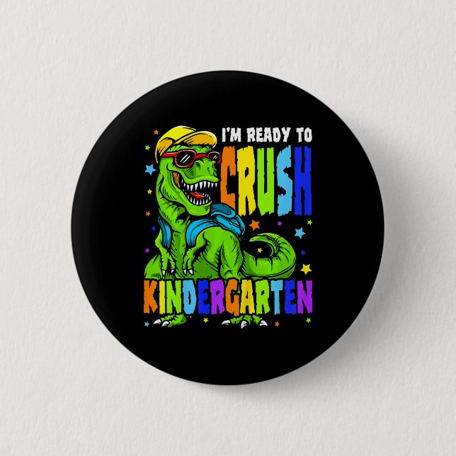 Kinder, ich bin bereit, den Kindergarten-Dinosauri Button (Vorderseite)