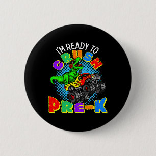 Kinder, ich bin bereit, den Vorkindergarten-Dinosa Button