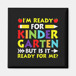 Kinder Ich bin bereit für den Kindergarten Zurück Magnet