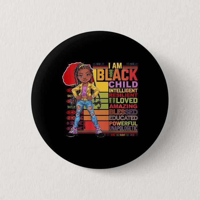Kinder Ich bin ein schwarzes Kind Historischer Mon Button (Vorderseite)