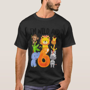 Kinder ich bin wild und 6 sechs Zoo 6. Geburtstag T-Shirt