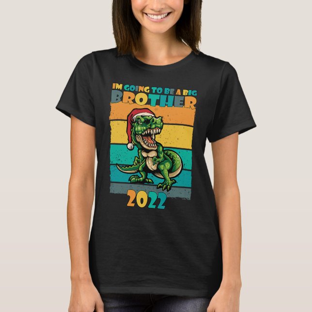 Kinder ich werde ein Big Brother 2022 T Rex Sant. T-Shirt (Vorderseite)