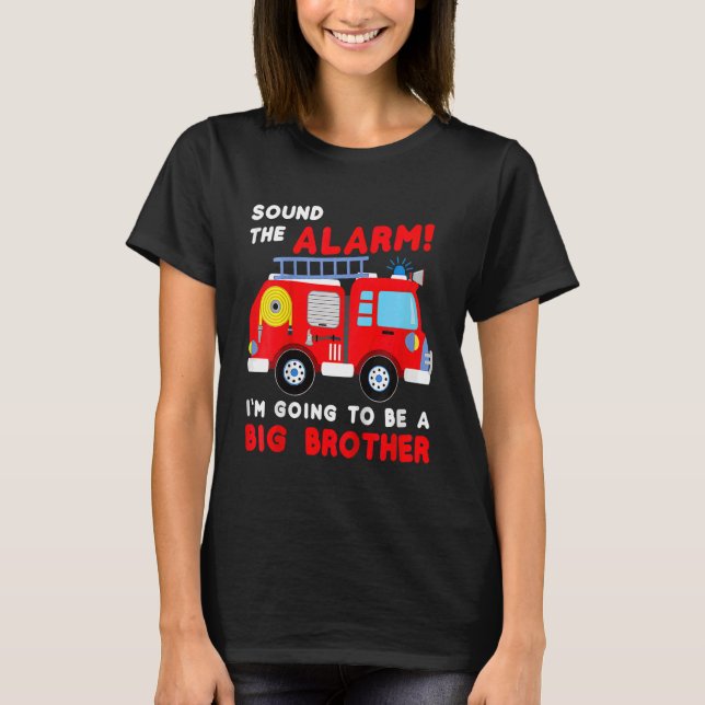 Kinder Ich werde ein großer Bruder Fireruckbaby T-Shirt (Vorderseite)